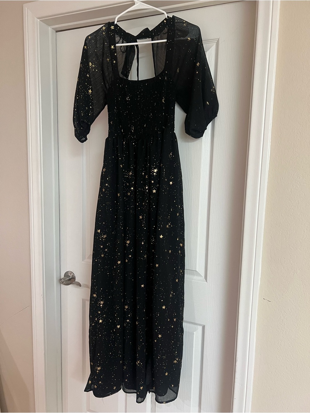 Nasty Gal Long Black Dress with Golf Stars